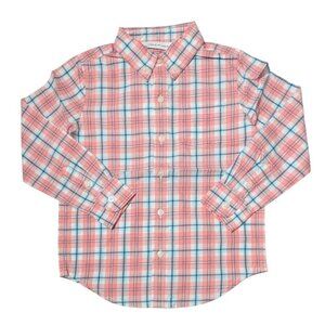 Janie and Jack Plaid Shirt Button Down Boys 4 100% Cotton Preppy Windowpane